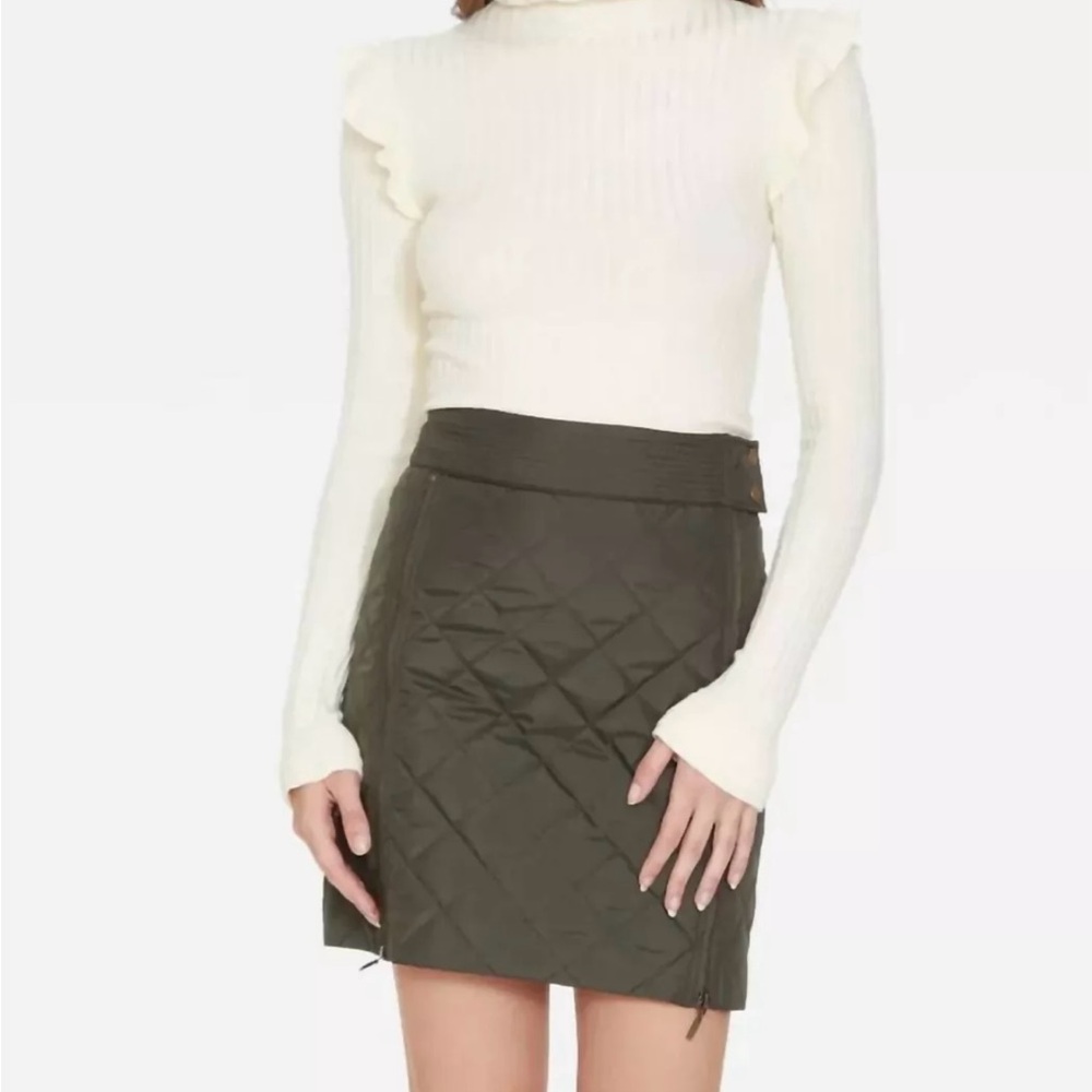 Olive Quilted Skirt